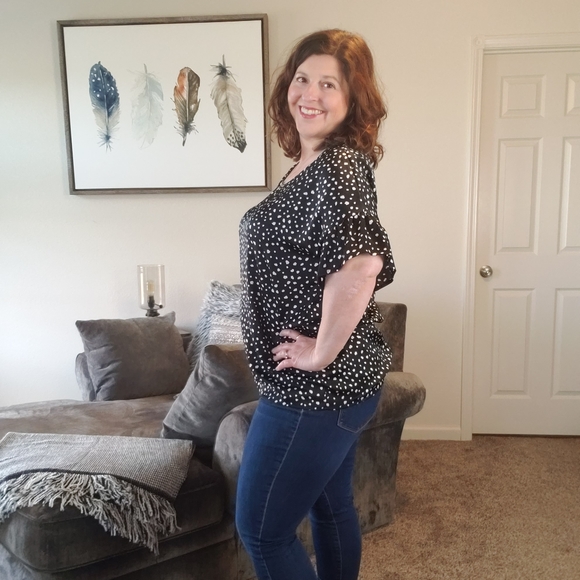 Black & White Spotted Top - Picture 3 of 4